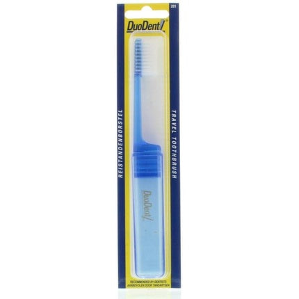 Periuță de dinți DuoDent Travel Toothbrush 201, albastră, ambalaj