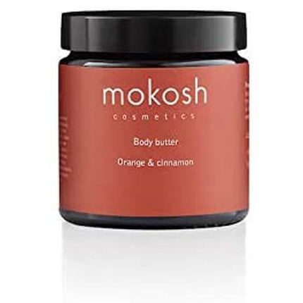 Crema de corp Mokosh Body Butter Orange & Cinnamon, 120 ml, ambalaj sticlă maro cu capac negru