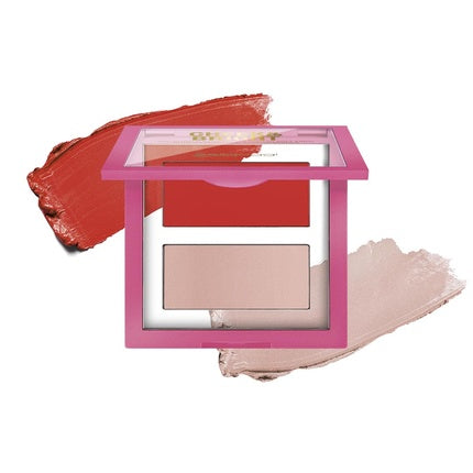 Paletă fard și iluminator Bellaoggi Duo Cheek & Bright Coral