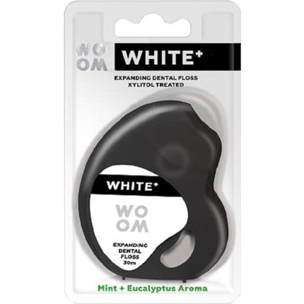Fir de ață dentar WOOM White+, Expanding Dental Floss, Aromă Mentă + Eucalipt, 30m