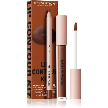 Kit Contur Buze, Makeup Revolution, Color D, Nuanțe Nude și Maro, Fără Parfum
