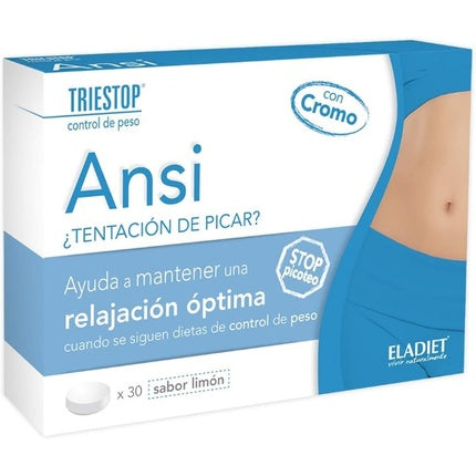 Supliment Eladiet Ansi cu aromă de lămâie, 30 de comprimate