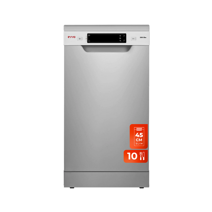 Mașină de spălat vase slim Cecotec EVVO D3X Slim, 45 cm, 10 seturi, 8 programe, inox