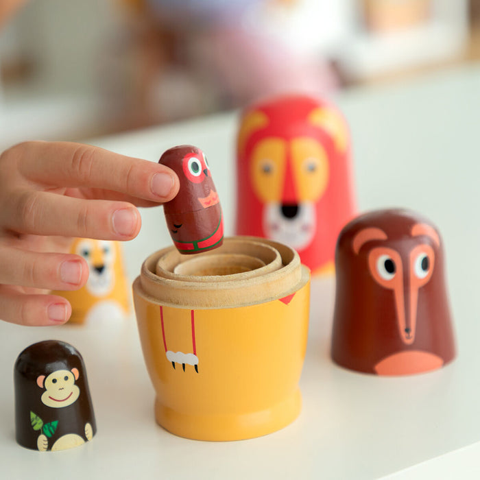 Matryoshka din lemn cu figurine de animale Funimals InnovaGoods 11 Piese