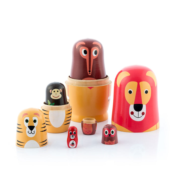Matryoshka din lemn cu figurine de animale Funimals InnovaGoods 11 Piese