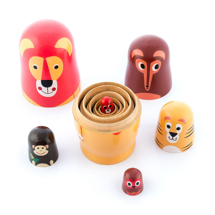 Matryoshka din lemn cu figurine de animale Funimals InnovaGoods 11 Piese