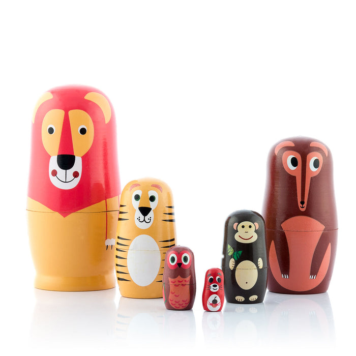 Matryoshka din lemn cu figurine de animale Funimals InnovaGoods 11 Piese