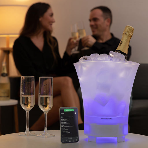 Găleată LED, InnovaGoods, Sonice, translucidă, 3 în 1