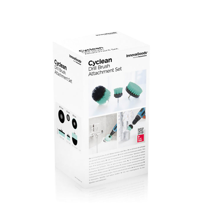 Set de perii de curățare pentru burghiu Cyclean InnovaGoods 3 Piese