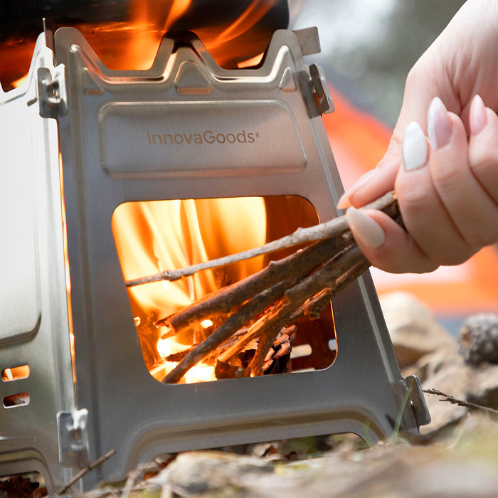 Sobă de Gătit din Oțel Demontabilă pentru Camping Flamet InnovaGoods