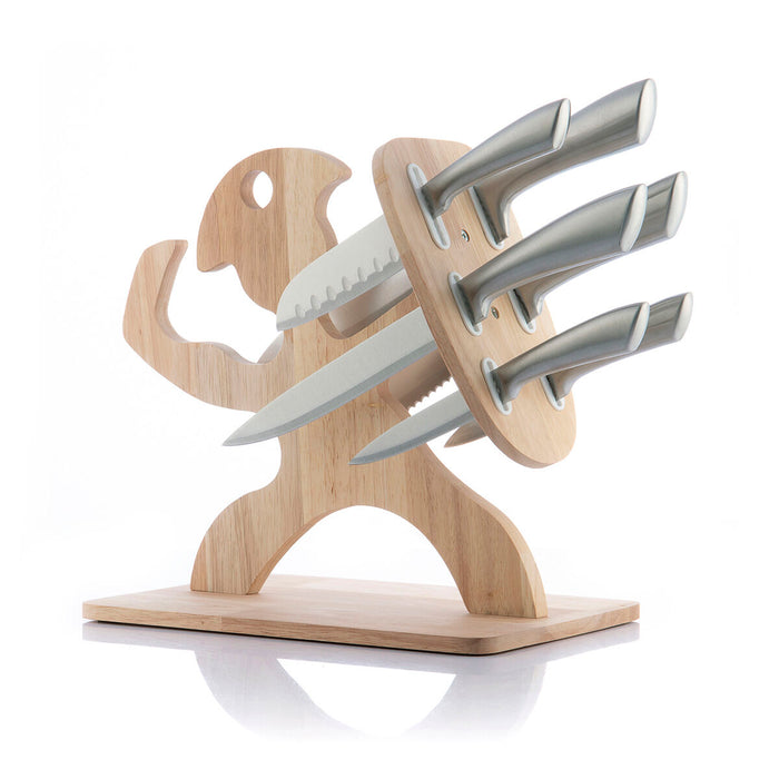 Set de cuțite cu suport din lemn Spartan InnovaGoods 7 Piese