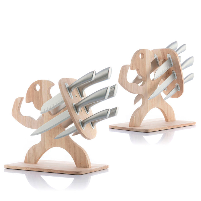 Set de cuțite cu suport din lemn Spartan InnovaGoods 7 Piese
