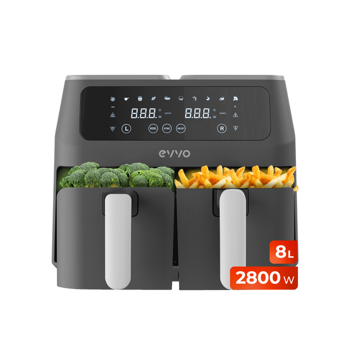 Friteuză cu aer cald Cecotec EVVO Tasty Fryer 8L, 8 l, 2800 W, 10 programe, neagră