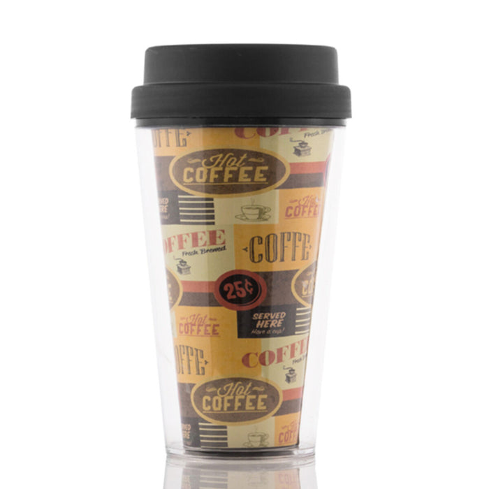 Pahar cu Capac și Perete Dublu Coffee