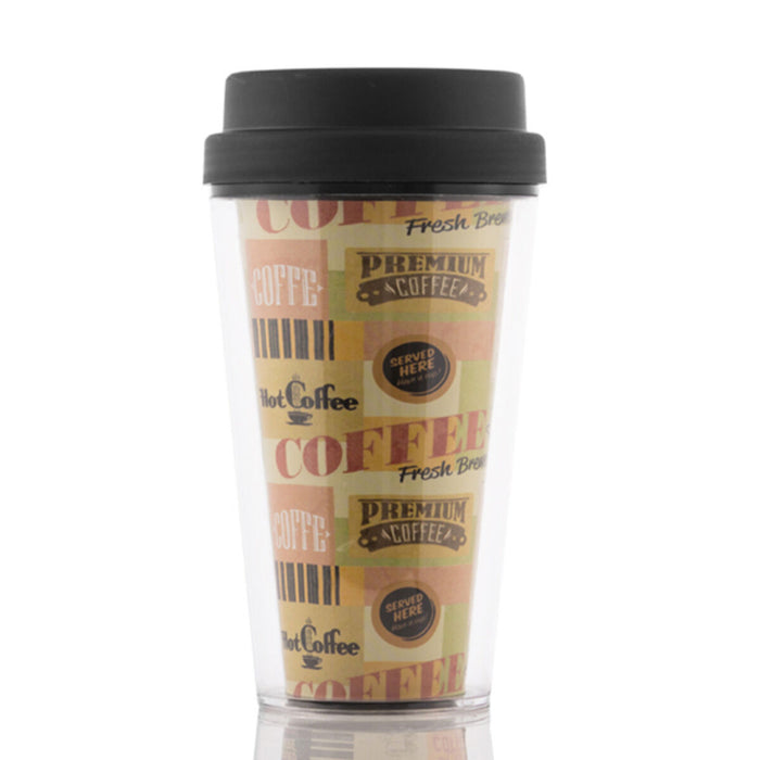 Pahar cu Capac și Perete Dublu Coffee