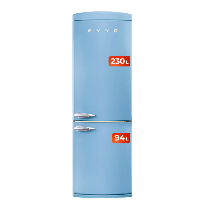 Frigider combină retro Cecotec Evvo F60 Retro Azul, 324 l, No Frost, albastru
