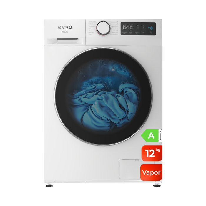 Mașină de spălat rufe Cecotec EVVO Nature 12, 12 kg, 1350 rpm, 15 programe, albă