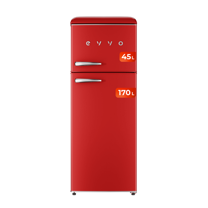 Frigider cu 2 uși Cecotec F45 Retro Rojo, 215 l, 148,2 × 55,2 × 62,1 cm, roșu