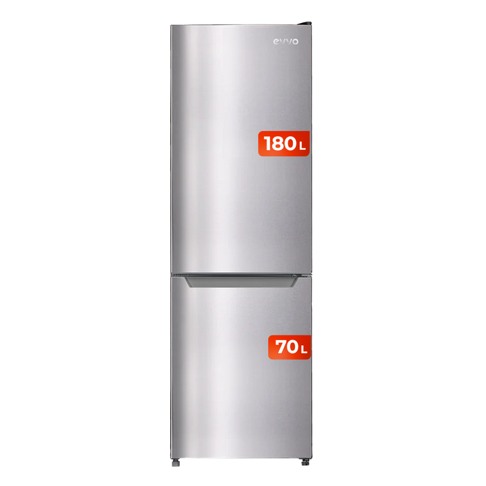 Frigider combină Cecotec EVVO F52X, 180 + 70 l, Total No Frost, 180 × 54 × 59 cm, inox