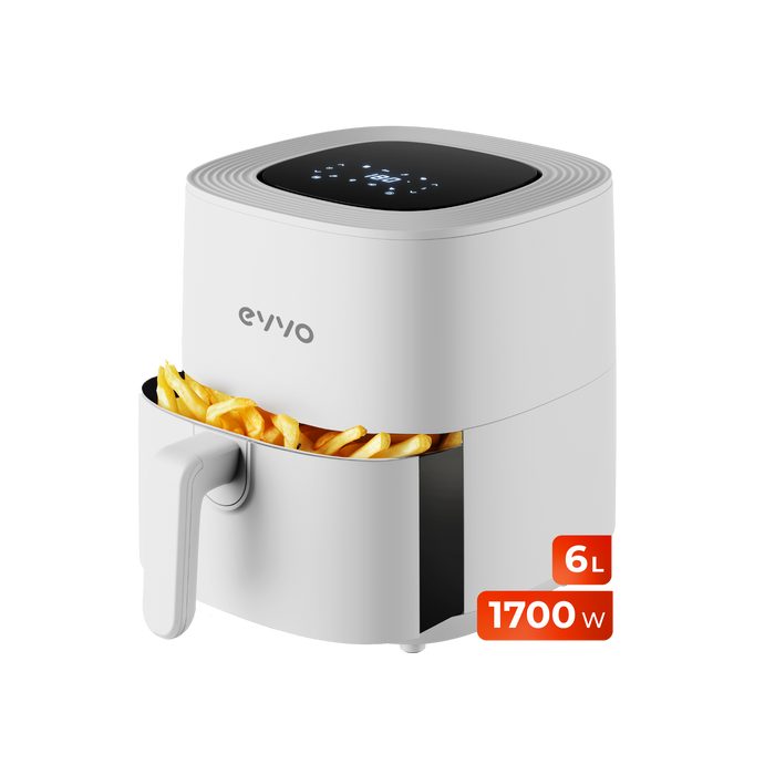 Friteuză cu aer cald Cecotec Tasty Fryer 6L, 6 l, 1700 W, 8 programe, albă