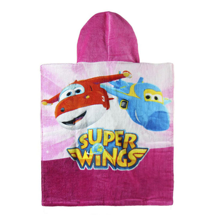 Prosop-Poncho cu Glugă Roz Super Wings