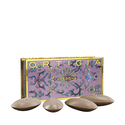 Set săpunuri cu migdale, Ortigia Sicilia, 4 bucăți, ambalaj decorativ