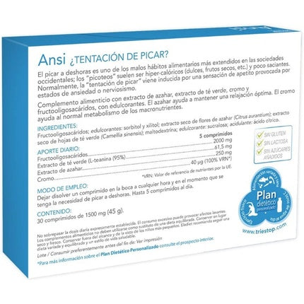 Supliment Eladiet Ansi cu aromă de lămâie, 30 de comprimate