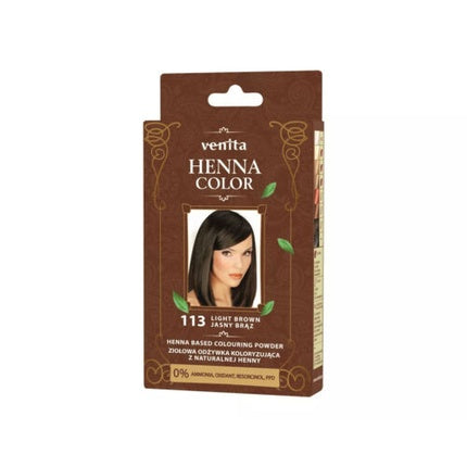Conditioner Colorant Henna, Venita, 113 Light Brown, pudră pentru vopsire pe bază de hennă naturală