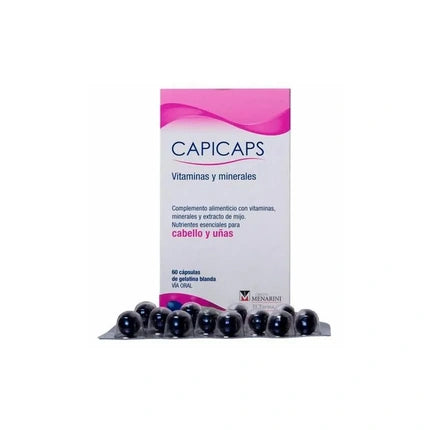 Complement alimentar Menarini Capicaps pentru păr și unghii, 60 capsule