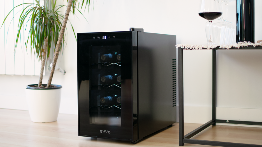 Vinotecă Cecotec EVVO VT8, 8 sticle, 8–18 °C, 26,5 × 51 × 47 cm