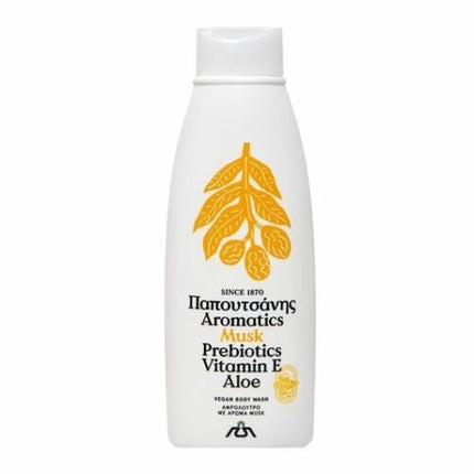 Gel Duș Papoutsanis Aromatics Musk Aloe Prebiotics, Vegan, 650g