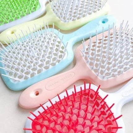 Perie de păr Janeke Superbrush Pastel Pink pentru păr ondulat, culoare roz pal