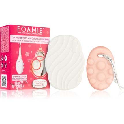 Set Curățare Piele, Foamie, Diatomite Tray + Shower Bar (Cireșe)