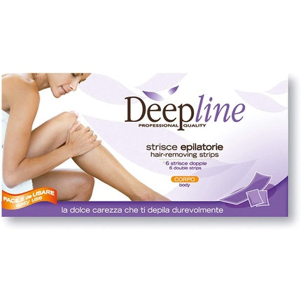 Strisce depilatorie Deepline, Body Cold Wax Strips, pachet cu 6 striscii și 2 șervețele gratis