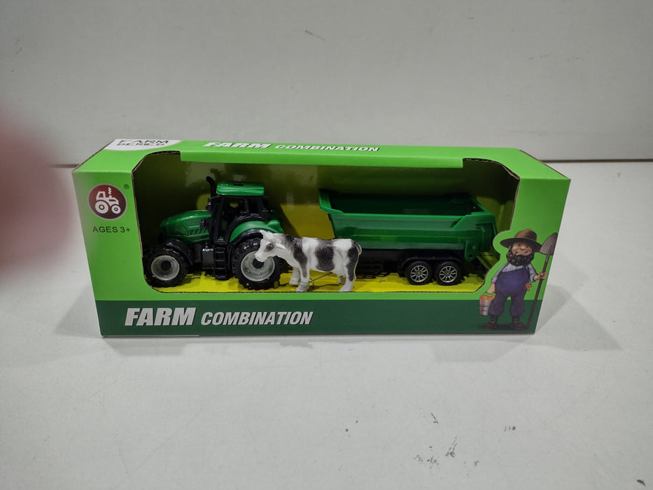 Tractor de jucărie Unknown Farm Combination, cu remorcă și animal, diverse modele, 3+ ani