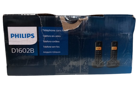 Resigilat: Telefon fără Fir Philips D1602B/01 1,6" 300 mAh GAP (2 pcs) Negru