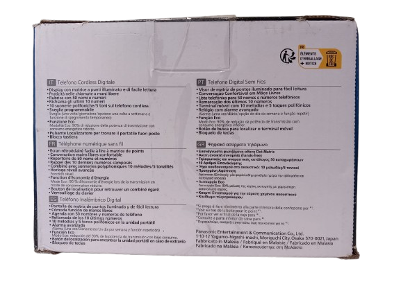 Resigilat: Telefon fără Fir Panasonic Negru 1,6"