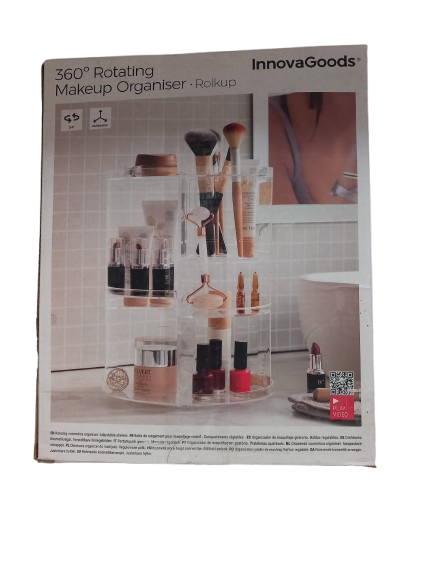 Resigilat: Organizator machiaj rotativ, InnovaGoods, Rolkup, acrilic, transparent