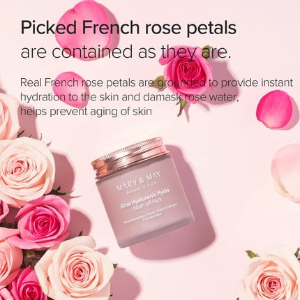 Masca de față Mary&May Rose Hyaluronic Hydra Wash Off Pack 125 Grame