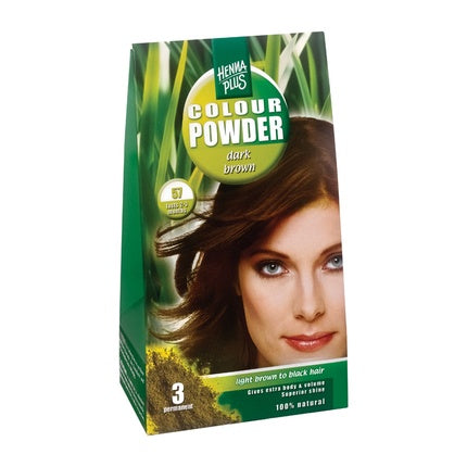 Pudră vopsea păr Hennaplus 56 Auburn, culoare brun închis, ambalaj 160g
