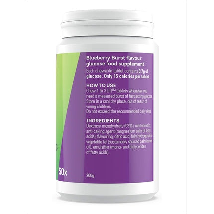 Tablete Glucoză Glucotabs Lift cu aromă de afine, 200g