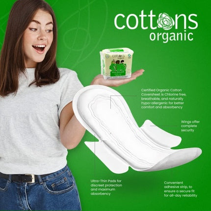 Absorbante Cottons Regular, organice, ultra-subțiri
