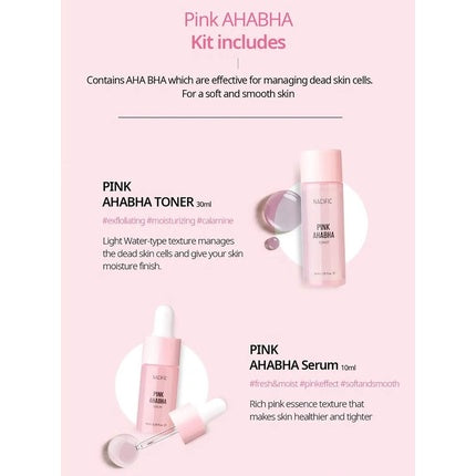 Set Îngrijire Ten Nacific Pink AHA BHA, 4 piese, roz