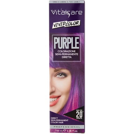 Vitalcare Vivid Color, Vopsea de păr semi-permanentă, Purple, 100 ml