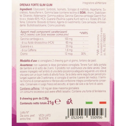 Gumă de Mestecat Drenax Slim Gum cu Gust de Mentă