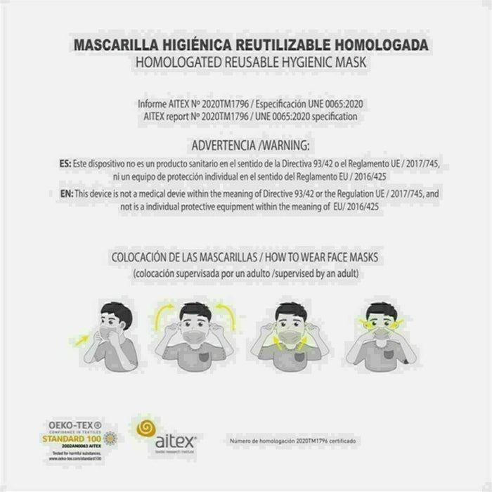 Mască igienică de pânză reutilizabilă LOL Surprise! Infantil Alb