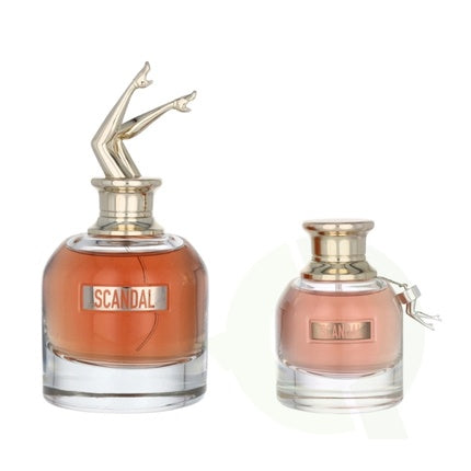 Set Parfum Jean Paul Gaultier Scandal, Sticlă 100ml + Plicabil 30ml, Design cu Siluetă