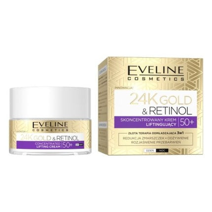 Krem de noapte Eveline Cosmetics 24K Gold & Retinol Concentrated Lifting Cream 50ml