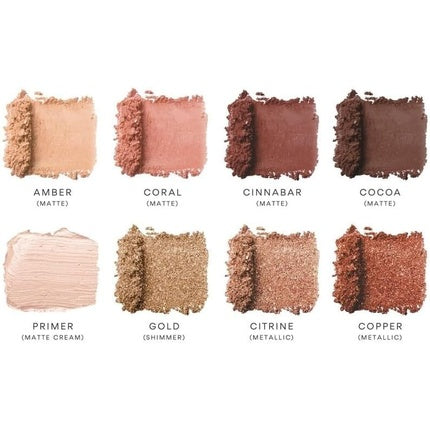 Paleta farduri ochi Swati Cosmetics Carnelian, culori pământii, ambalaj auriu