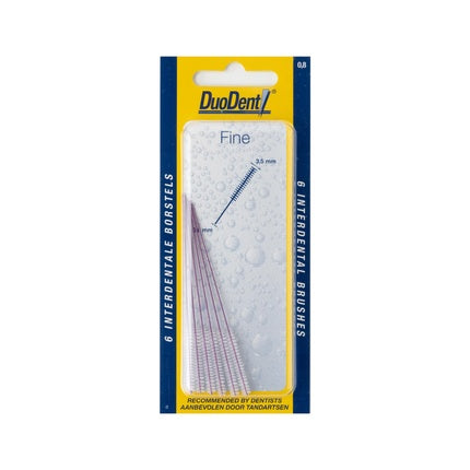 Periuțe interdentare Duodent Fine 0.8 mm, set 6 buc, roz